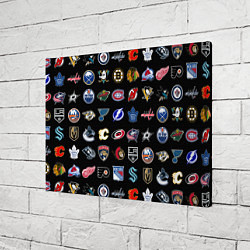 Холст прямоугольный Команды НХЛ на черном фоне, цвет: 3D-принт — фото 2