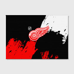 Холст прямоугольный Детройт Ред Уингз - брызги краска на черном фоне, цвет: 3D-принт — фото 2