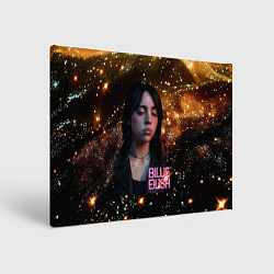 Картина прямоугольная Билли Айлиш с блестками на фоне
