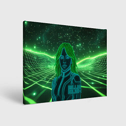 Холст прямоугольный Билли Айлиш из неона, цвет: 3D-принт