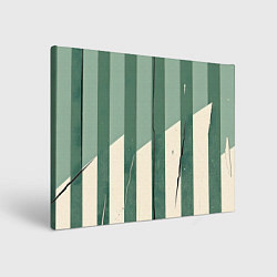 Холст прямоугольный Зеленые полосы, цвет: 3D-принт