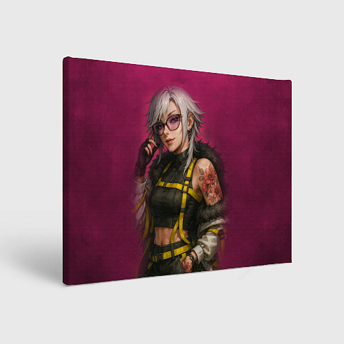 Картина прямоугольная Девушка с татуировкой в очках / 3D-принт – фото 1