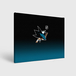 Холст прямоугольный Сан Хосе Шаркс - градиент, цвет: 3D-принт