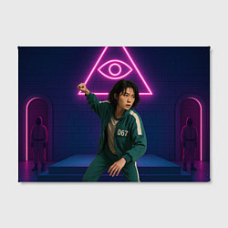 Холст прямоугольный Игрок 067 замахивается - Игра в кальмара, цвет: 3D-принт — фото 2