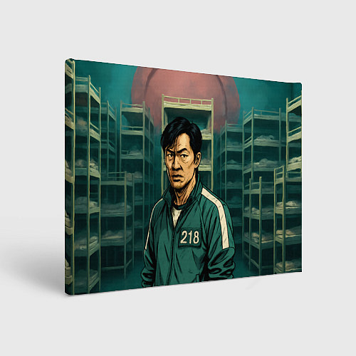 Картина прямоугольная Игрок 218 из Игры в кальмара / 3D-принт – фото 1