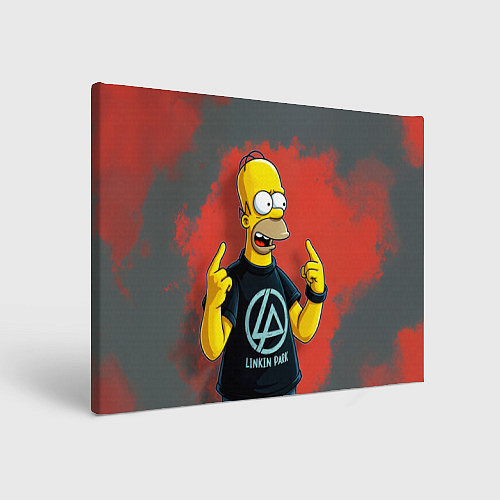 Картина прямоугольная Гомер в футболке Linkin Park / 3D-принт – фото 1