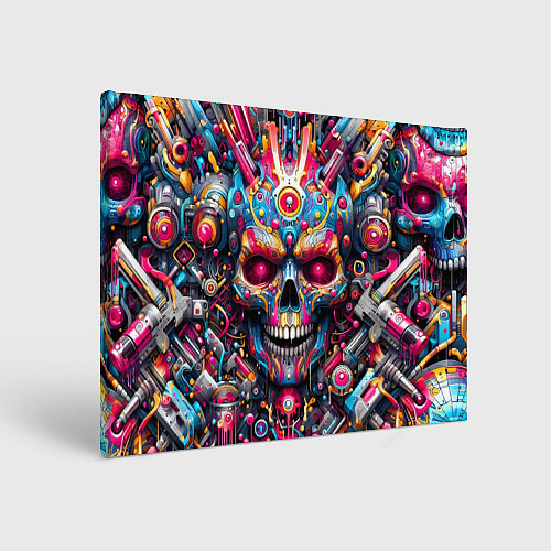 Картина прямоугольная Art cyber skull - ai art fantasy / 3D-принт – фото 1