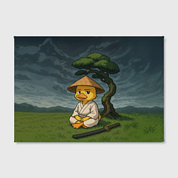 Холст прямоугольный Утенок самурай - медитация, цвет: 3D-принт — фото 2