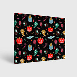 Холст прямоугольный Halloween red pumpkin, цвет: 3D-принт