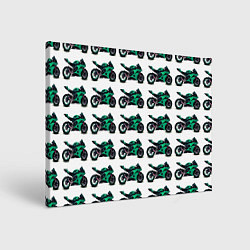 Картина прямоугольная Motorcycle turquoise
