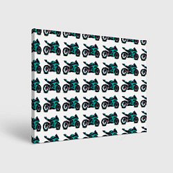 Картина прямоугольная Motorbike light blue