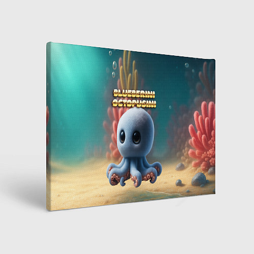 Картина прямоугольная Blueberini Octopusini мем / 3D-принт – фото 1