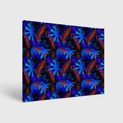 Картина прямоугольная Palm light blue black
