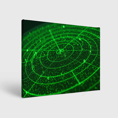 Картина прямоугольная Неоновый зеленый радар / 3D-принт – фото 1