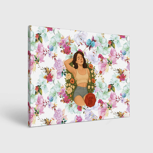 Картина прямоугольная Lana Del Rey в полевых цветах / 3D-принт – фото 1