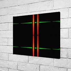 Холст прямоугольный Neon green black red line, цвет: 3D-принт — фото 2