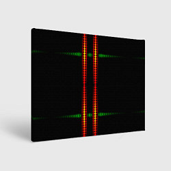 Холст прямоугольный Neon black green circles, цвет: 3D-принт