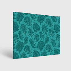 Холст прямоугольный Тропические листья - паттерн, цвет: 3D-принт