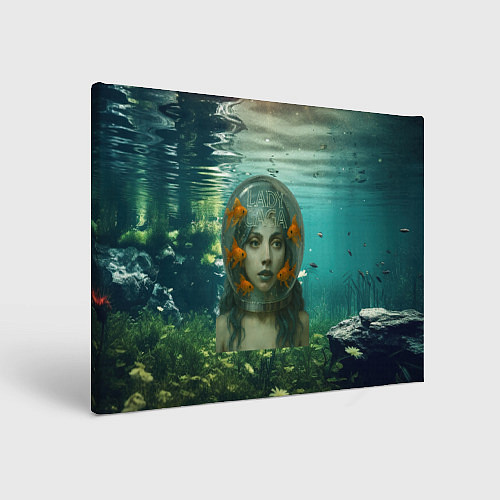 Картина прямоугольная Леди Гага под водой в аквариуме / 3D-принт – фото 1