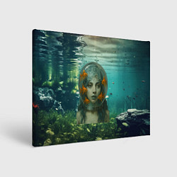 Холст прямоугольный Леди Гага под водой в аквариуме, цвет: 3D-принт