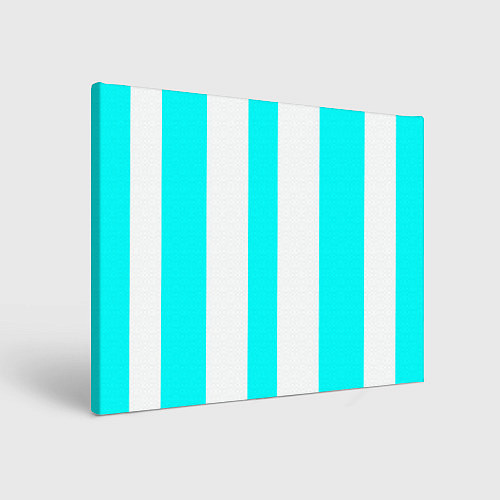 Картина прямоугольная Color light blue white lines / 3D-принт – фото 1