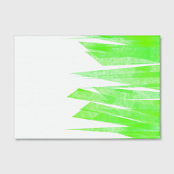 Холст прямоугольный Color white light green stripes, цвет: 3D-принт — фото 2