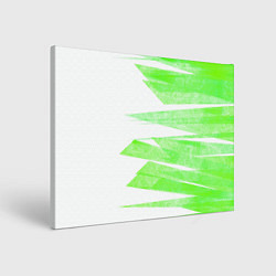 Холст прямоугольный Color white light green stripes, цвет: 3D-принт