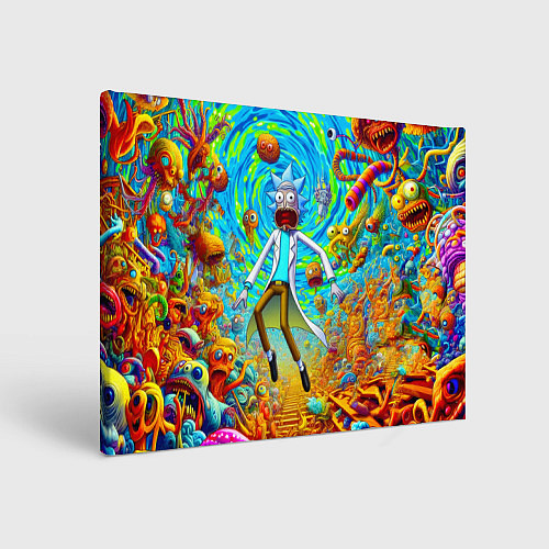Картина прямоугольная Кошмарный сон Рика Санчеса - нейроарт фантазия / 3D-принт – фото 1