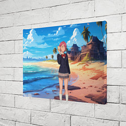 Холст прямоугольный Дандадан Сиратори Айра с ракушкой в руках, цвет: 3D-принт — фото 2