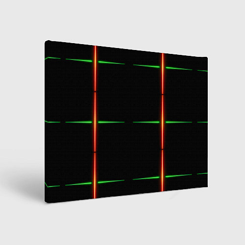 Картина прямоугольная Color black green orange stripes / 3D-принт – фото 1