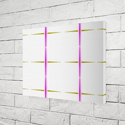 Холст прямоугольный Color white pink yellow stripes, цвет: 3D-принт — фото 2