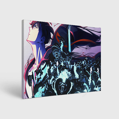 Картина прямоугольная Сон Джин Ву и демоны Solo leveling / 3D-принт – фото 1