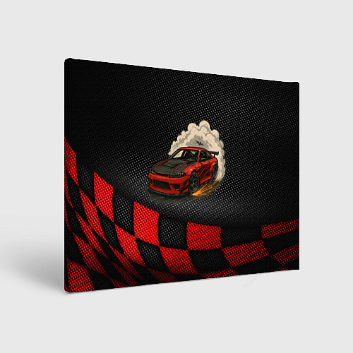 Картина прямоугольная Дрифт авто с облаком дыма / 3D-принт – фото 1