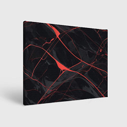 Картина прямоугольная Текстура мрамора с красными полосками