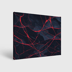 Картина прямоугольная Мраморные узоры из переплетений красных линий