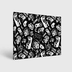 Холст прямоугольный Retro gamer pattern, цвет: 3D-принт