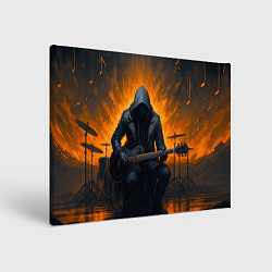Картина прямоугольная Гитарист играющий в пламени