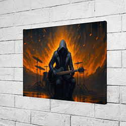 Холст прямоугольный Гитарист играющий в пламени, цвет: 3D-принт — фото 2