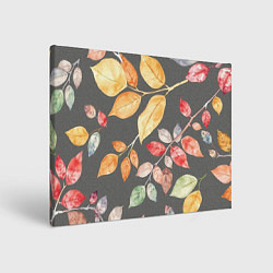 Картина прямоугольная Шумный листопад на сером