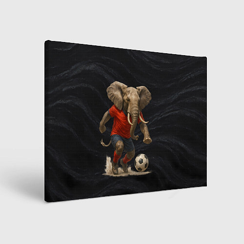 Картина прямоугольная Слон футболист / 3D-принт – фото 1