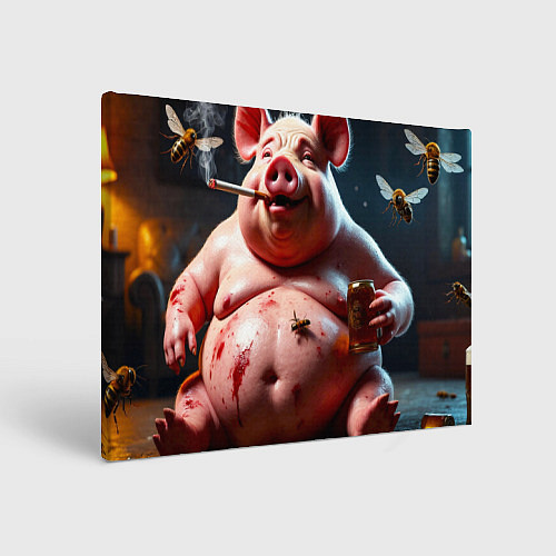 Картина прямоугольная Свинья отдыхает / 3D-принт – фото 1