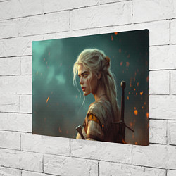 Холст прямоугольный Цири на фоне искр, цвет: 3D-принт — фото 2