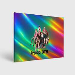Холст прямоугольный BTS радужный блестящий фон, цвет: 3D-принт
