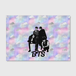 Холст прямоугольный BTS черно-белый стиль, цвет: 3D-принт — фото 2