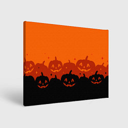 Холст прямоугольный Хэллоуин счастливые тыквы, цвет: 3D-принт