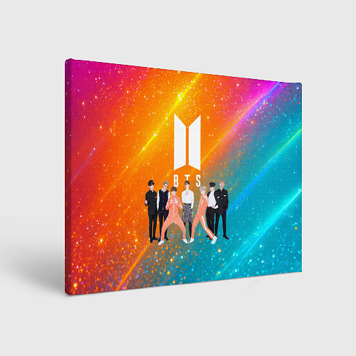 Картина прямоугольная BTS блестящий фон / 3D-принт – фото 1