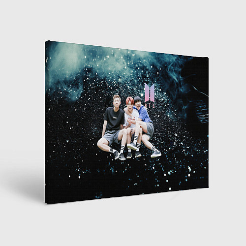 Картина прямоугольная BTS черный блестящий фон / 3D-принт – фото 1