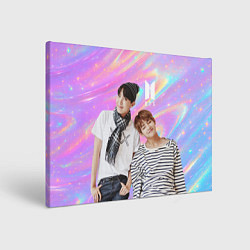 Холст прямоугольный BTS разноцветный блестящий фон, цвет: 3D-принт