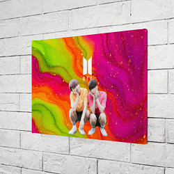 Холст прямоугольный BTS сидят на корточках, цвет: 3D-принт — фото 2