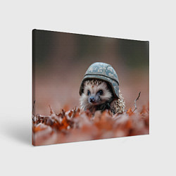 Картина прямоугольная Ежик солдат в каске